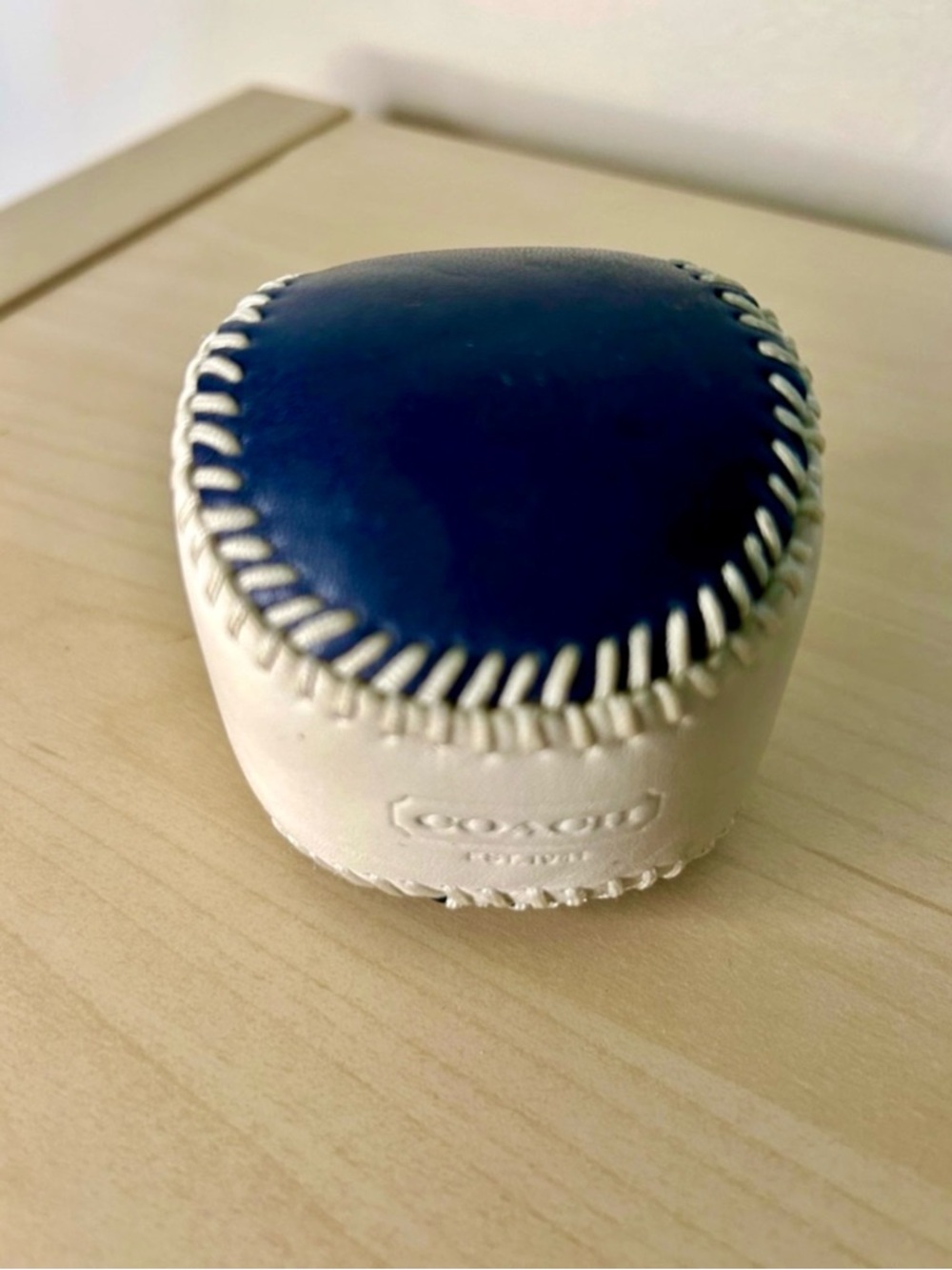 Coach Leather Baseball Paperweight - Picture 2 of 5